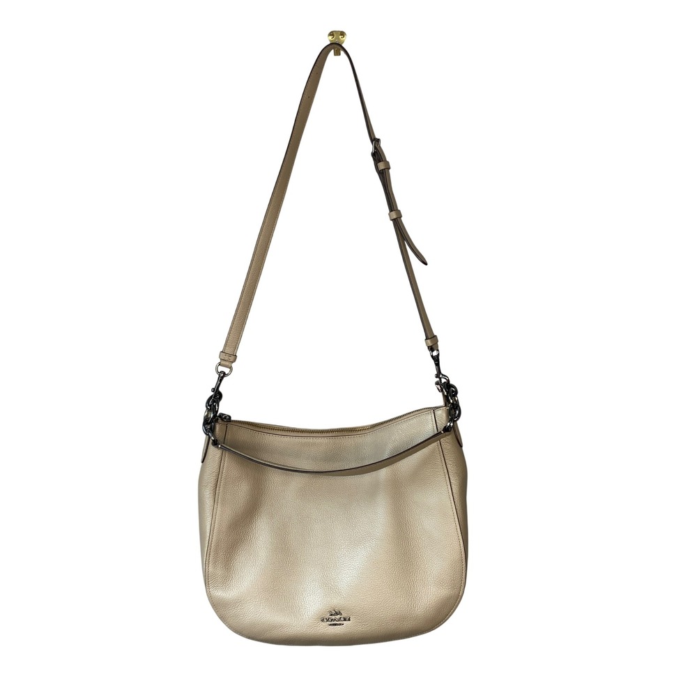 Coach Chelsea Hobo 32 Bag 58036 Beechwood Pebble Leather Gunmetal Hardware